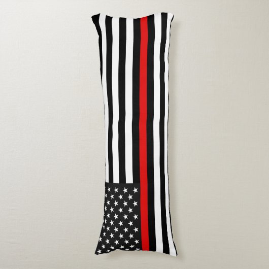 Thin Red Line American Flag Lichaamskussen (Voorkant Verticaal)