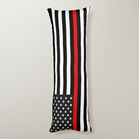 Thin Red Line American Flag Lichaamskussen (Achterkant (Verticaal))