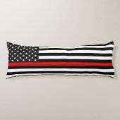 Thin Red Line American Flag Lichaamskussen (Voorkant)