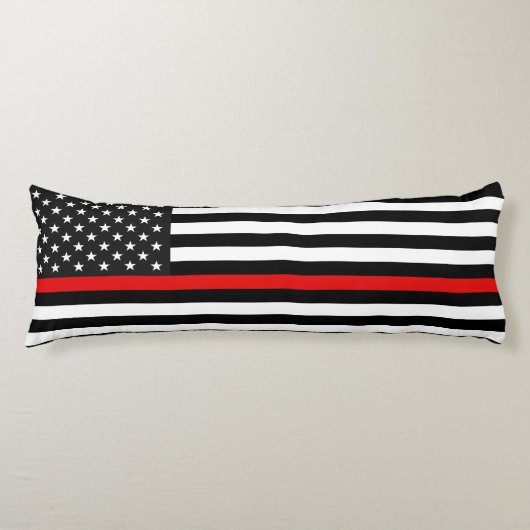 Thin Red Line American Flag Lichaamskussen (Voorkant)