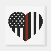 Thin Red Line American Flag Magneet (Voorkant)