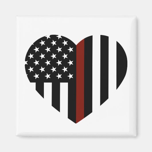 Thin Red Line American Flag Magneet (Voorkant)