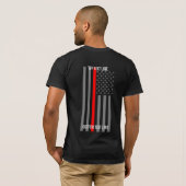 Thin Red Line American Flag met tekst T-shirt (Achterkant volledig)