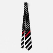 Thin Red Line American Flag Monogram Firefighter Stropdas (Achterkant)