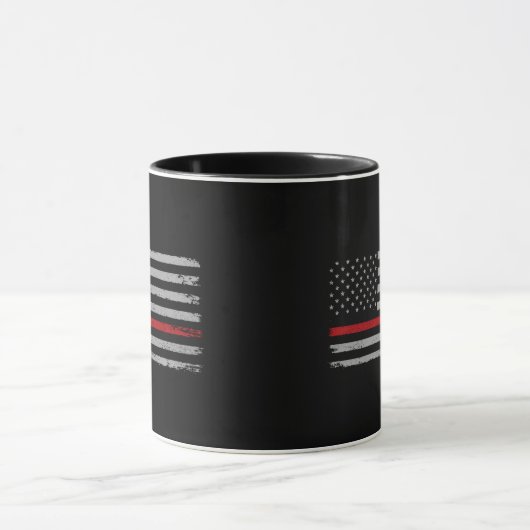 Thin Red Line American Flag mug_ firefighter Gift Mok (Midden)