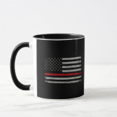 Thin Red Line American Flag mug_ firefighter Gift Mok (Links)