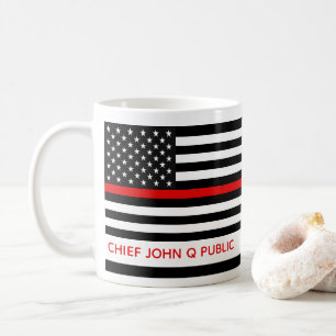Thin Red Line American Flag Name Sjabloon Koffiemok