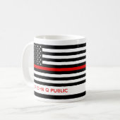Thin Red Line American Flag Name Sjabloon Koffiemok (Voorkant links)