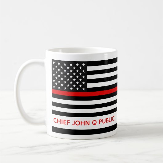 Thin Red Line American Flag Name Sjabloon Koffiemok (Links)