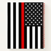 Thin Red Line American Flag Notitieboek (Achterkant)