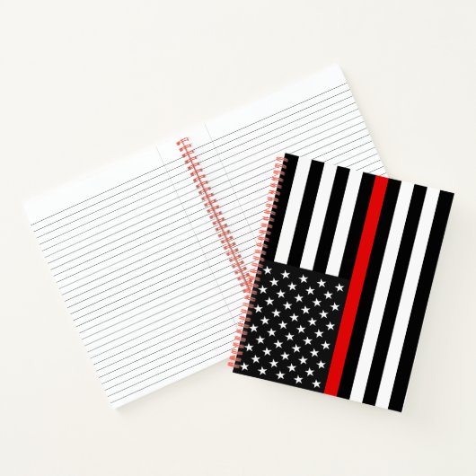 Thin Red Line American Flag Notitieboek (Binnen)