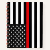Thin Red Line American Flag Notitieboek (Voorkant)