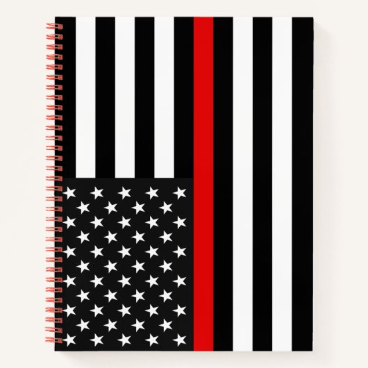 Thin Red Line American Flag Notitieboek (Voorkant)