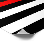 Thin Red Line American Flag Poster (Hoek)