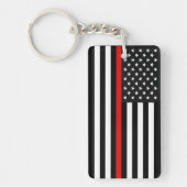 Thin Red Line American Flag Sleutelhanger (Voorkant)