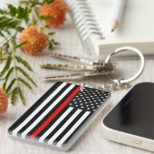 Thin Red Line American Flag Sleutelhanger (Voorkant Rechts)