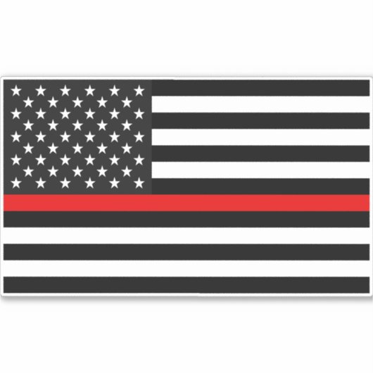 Thin Red Line American Flag Sticker (Voorkant)