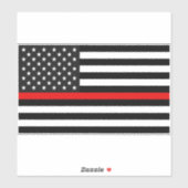 Thin Red Line American Flag Sticker (Vel)