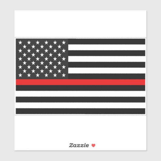 Thin Red Line American Flag Sticker (Vel)
