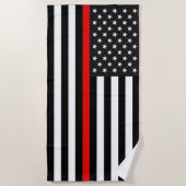 Thin Red Line American Flag Strandlaken (Voorkant)