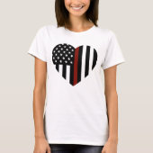 Thin Red Line American Flag T-shirt (Voorkant)