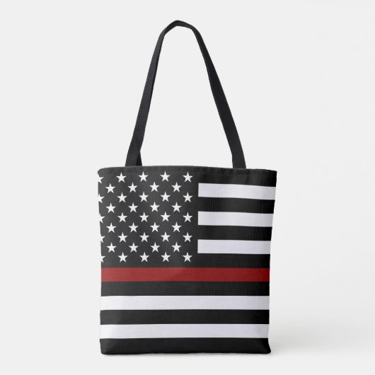 Thin Red Line American Flag Tote Bag (Achterkant)