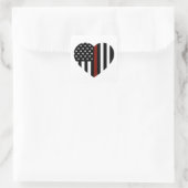 Thin Red Line American Flag Vierkante Sticker (Tas)