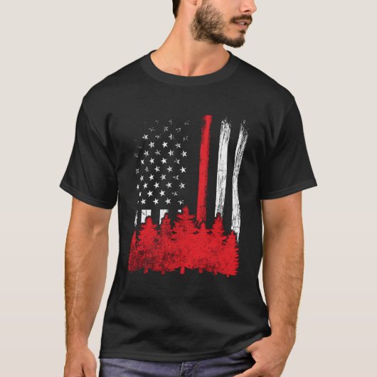 Thin Red Line American Flag Wildland Firefighter T-shirt (Voorkant)