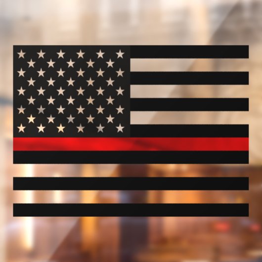 Thin Red Line American Flag Window Cling Raamsticker (Vel 2)