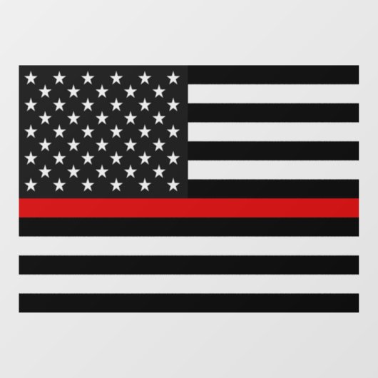 Thin Red Line American Flag Window Cling Raamsticker (Vel)