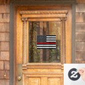 Thin Red Line American Flag Window Cling Raamsticker (Huis Deur)