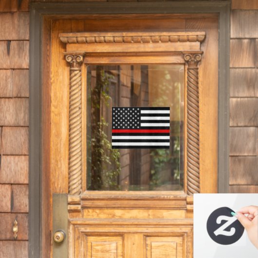 Thin Red Line American Flag Window Cling Raamsticker (Huis Deur)