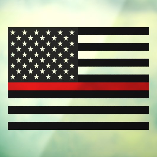 Thin Red Line American Flag Window Cling Raamsticker (Vel 3)