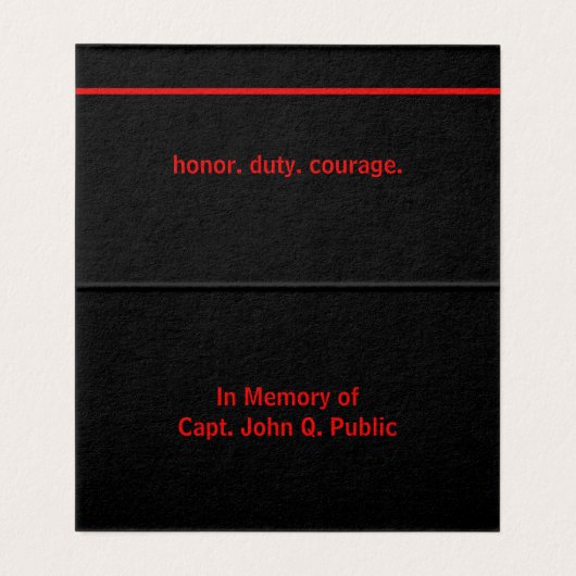 Thin Red Line Amerikaanse vlag monument Kaart (Binnenkant ongevouwen)