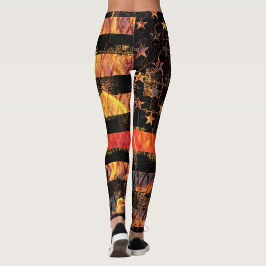 Thin Red Line and Flames Leggings (Achterkant)