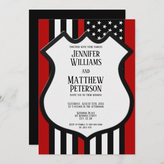 Thin Red Line Badge Kaart (Voorkant / Achterkant)