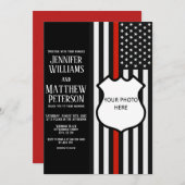 Thin Red Line Badge Photo Insert Kaart (Voorkant / Achterkant)