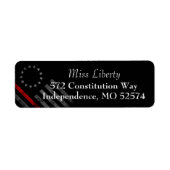 THIN RED LINE  Betsy Ross American Flag Etiket (Voorkant)