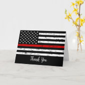 Thin Red Line Brandweer Brandweerman Dank u Kaart (Gele Bloem)