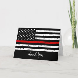Thin Red Line Brandweer Brandweerman Dank u Kaart