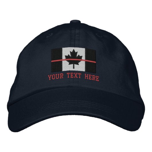 Thin Red Line Canadese vlag Personaliseert deze Pet (Voorkant)