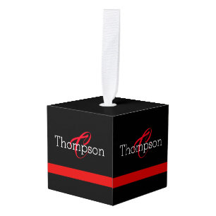 Thin Red Line Custome Monogram kerstversiering Decoratie