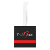 Thin Red Line Custome Monogram kerstversiering Decoratie (Voorkant)