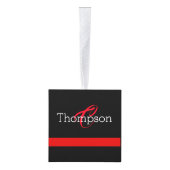 Thin Red Line Custome Monogram kerstversiering Decoratie (Rechts)