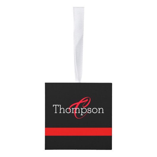 Thin Red Line Custome Monogram kerstversiering Decoratie (Rechts)