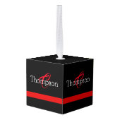 Thin Red Line Custome Monogram kerstversiering Decoratie (Achter hoekig)