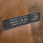 Thin Red Line - Distress Tattered Flagnaamplaat Naambordje (Zijkant)