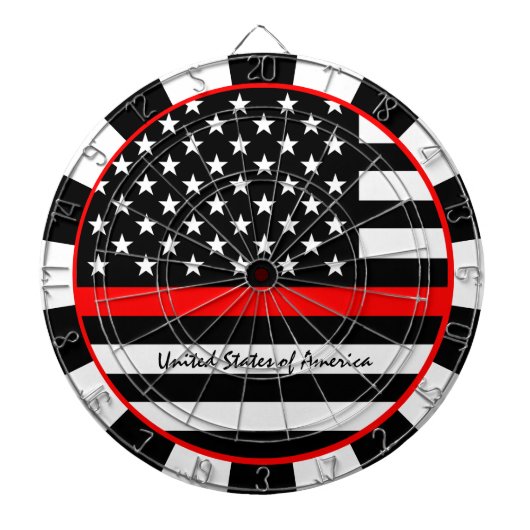 Thin Red Line en American Flag Firefighters/VS Dartbord (Voorkant)