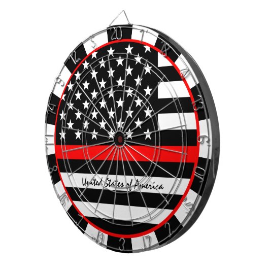 Thin Red Line en American Flag Firefighters/VS Dartbord (Voorkant Rechts)