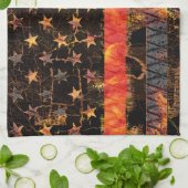 Thin Red Line en Flames Theedoek (Gevouwen)